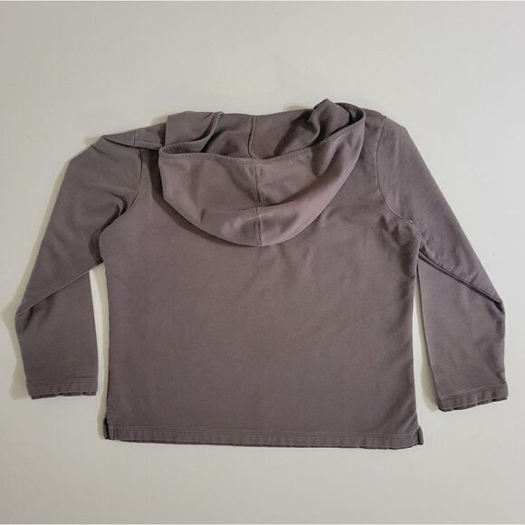 J.Jill Brown V-neck Long Sleeve Hooded Pullover Top - Picture 11 of 12